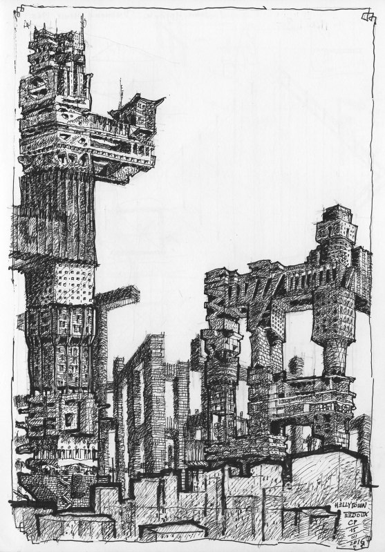 Hellytown Redoux. Carlo Prati. Tecnica mista, cm.20x30. 2016